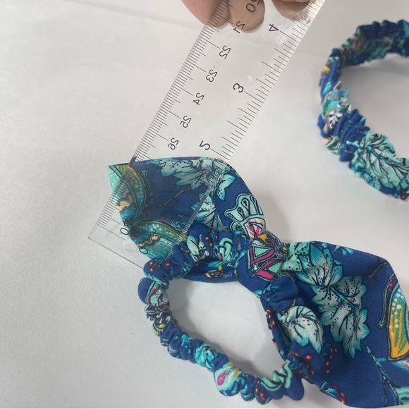 Ruffle Headbands end Scrunchie Set Girls Handmade Hair floral blue - Picture 13 of 13